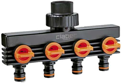Claber 3/4" tilkobling med 4 utg.