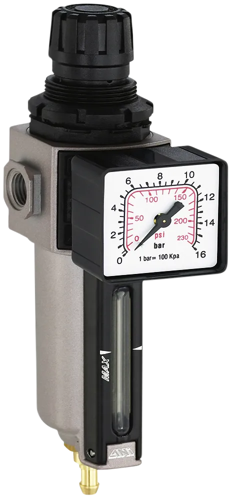Flair filter m/red. ventil+manometer 1/4" E14/2P