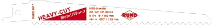 Bajonettsagbl.Bi-M.150mm 6TPI pk/5
