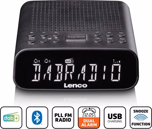 Lenco DAB-FM-klokkeradio med Bluetooth®