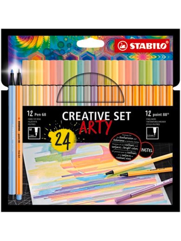STABILO  Pen 68/88 Arty cardboard box of 24 pens in 12 colors