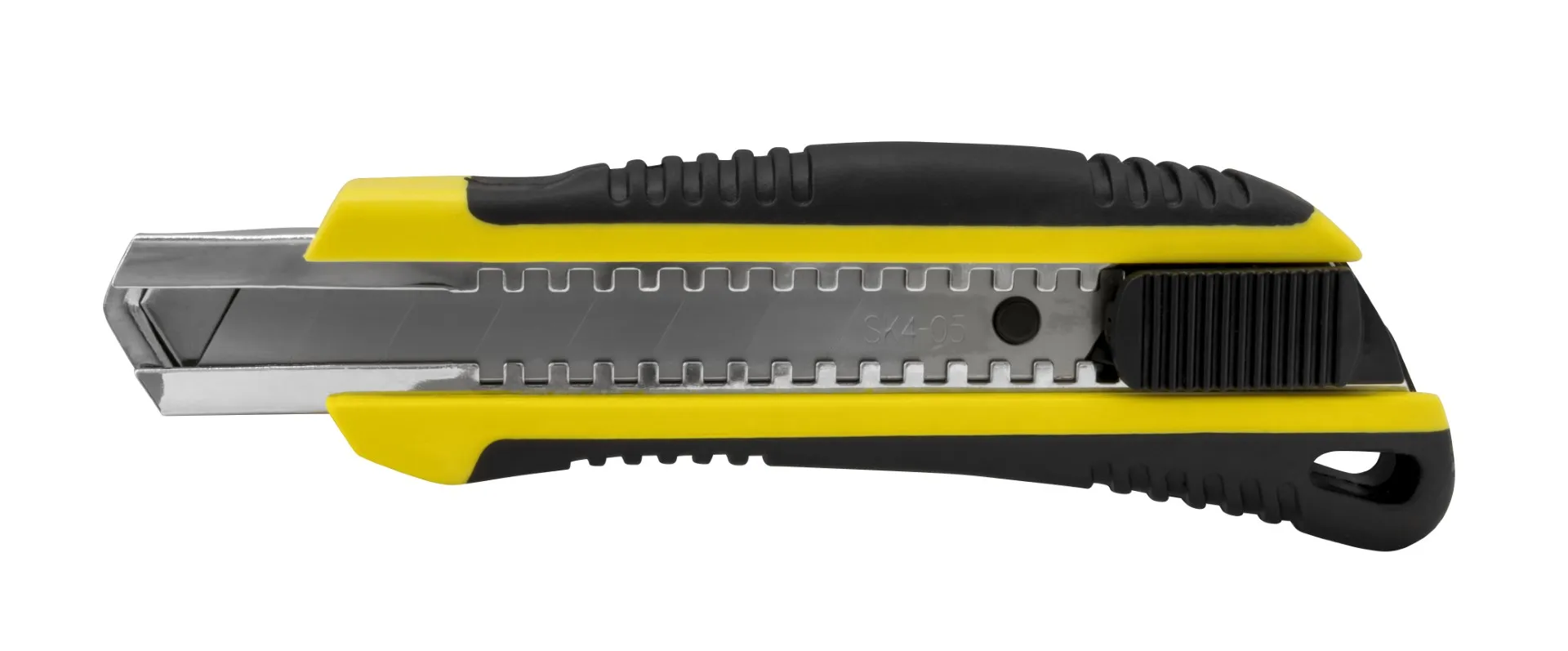 Kniv med Non-Slip gummigrep, 18 mm knivblad, Automatisk lås og magasin med 2 ekstra knivblader