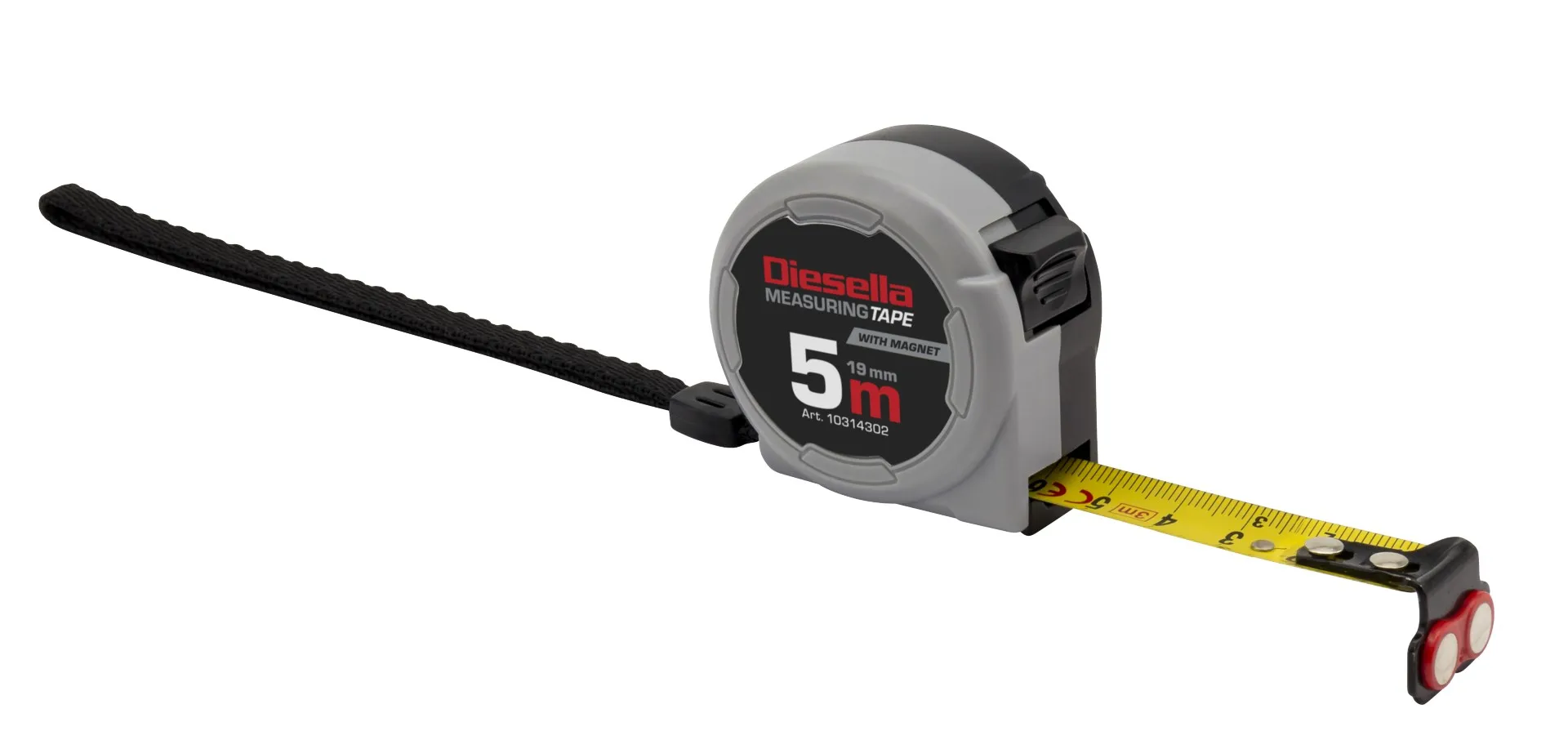 Målebånd 5Mx19MM Kompakt ABS med Auto-Lås og magnet
