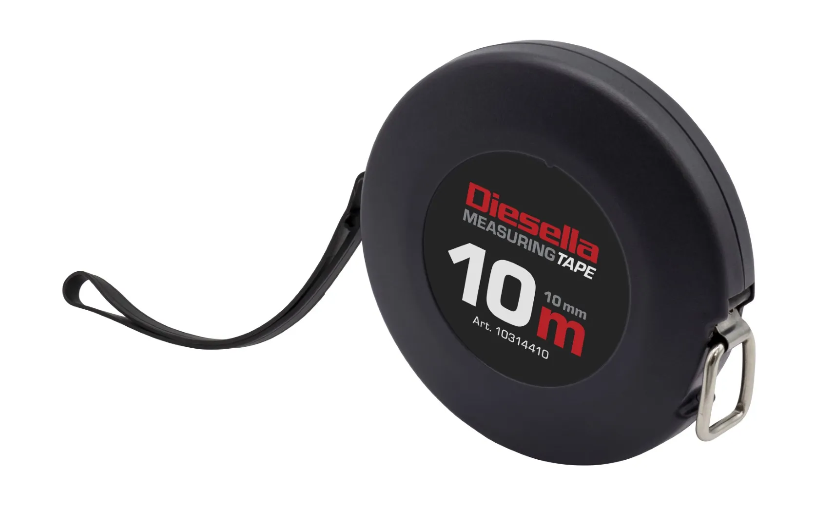 Målebånd 10Mx10MM stålbånd i lukket spolekassett