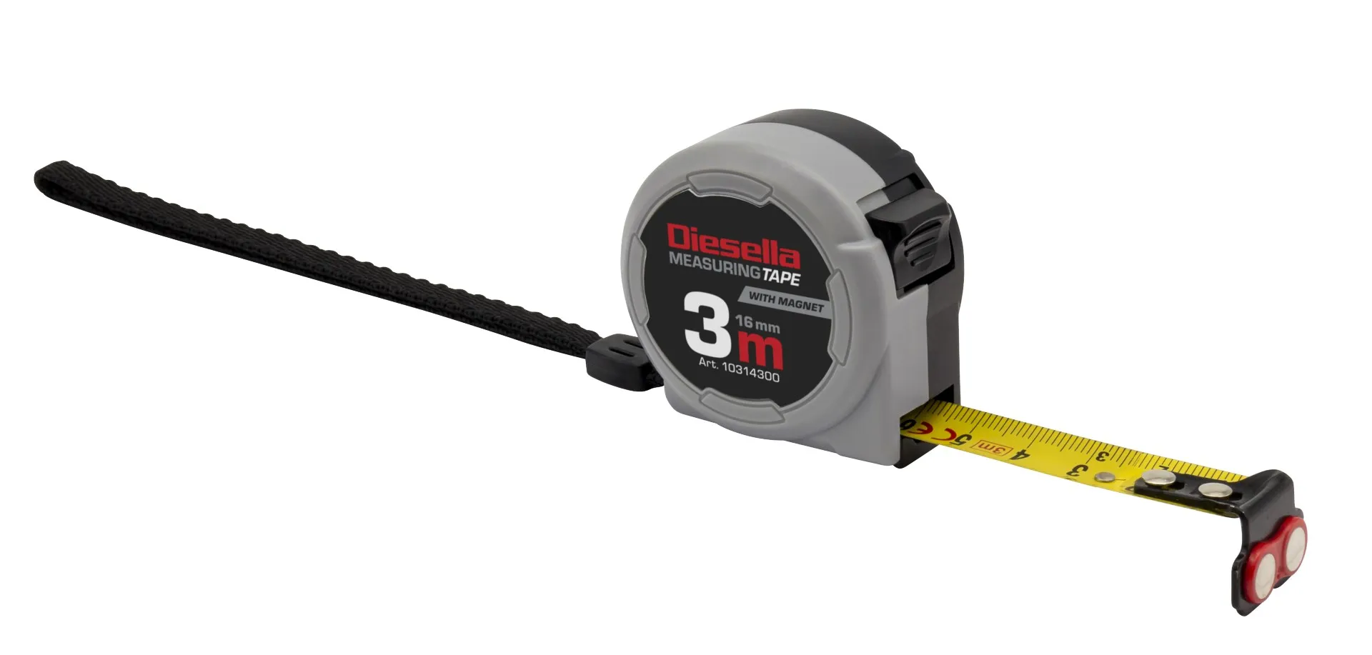 Båndmål 3Mx16MM Compact ABS med Auto-Lock og magnet