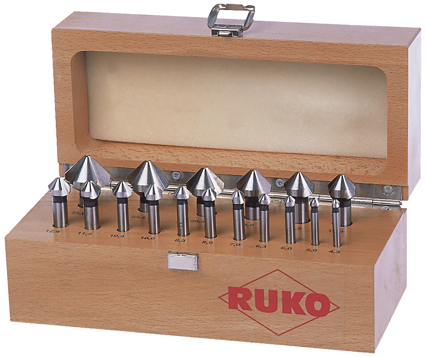 Spissforsenkere 90° HSS form C 4,5-23mm, sett 17 stk