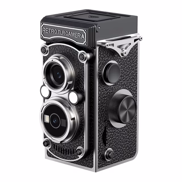 1,54"" retro TLR digitalkamera HD-foto 48 MP 1080P manuell fokus for fotografering