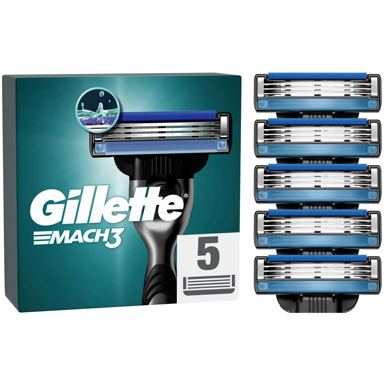 Gillette Mach3 Base Replacement Blades 5 pcs