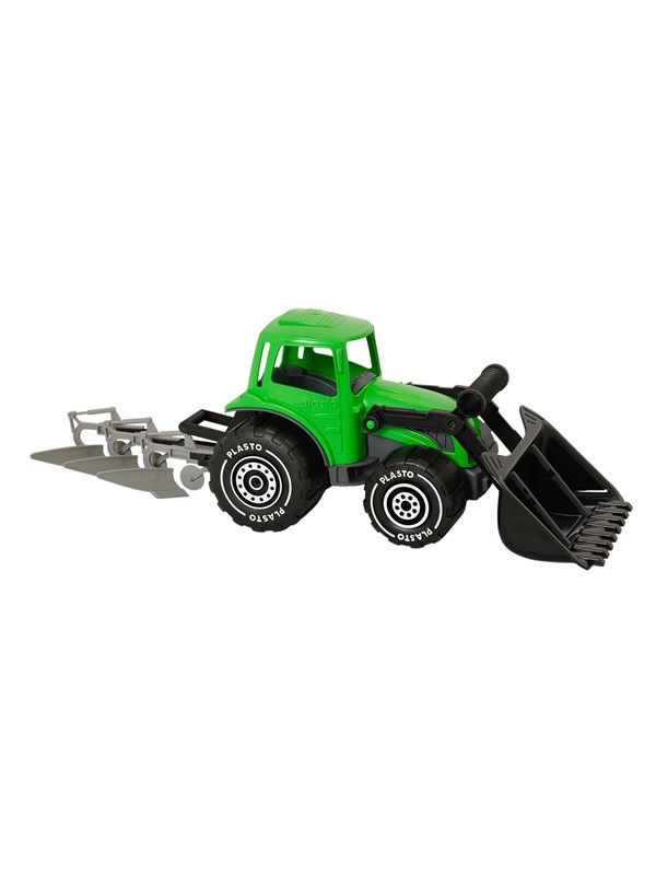 Plasto  Tractor with frontloader and plough 52 cm