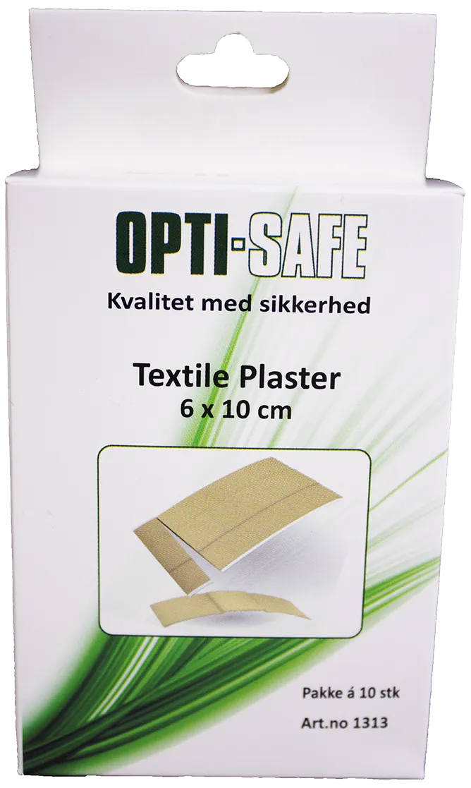 Opti-Safe plaster elastisk tekstil 6×10cm, 10stk