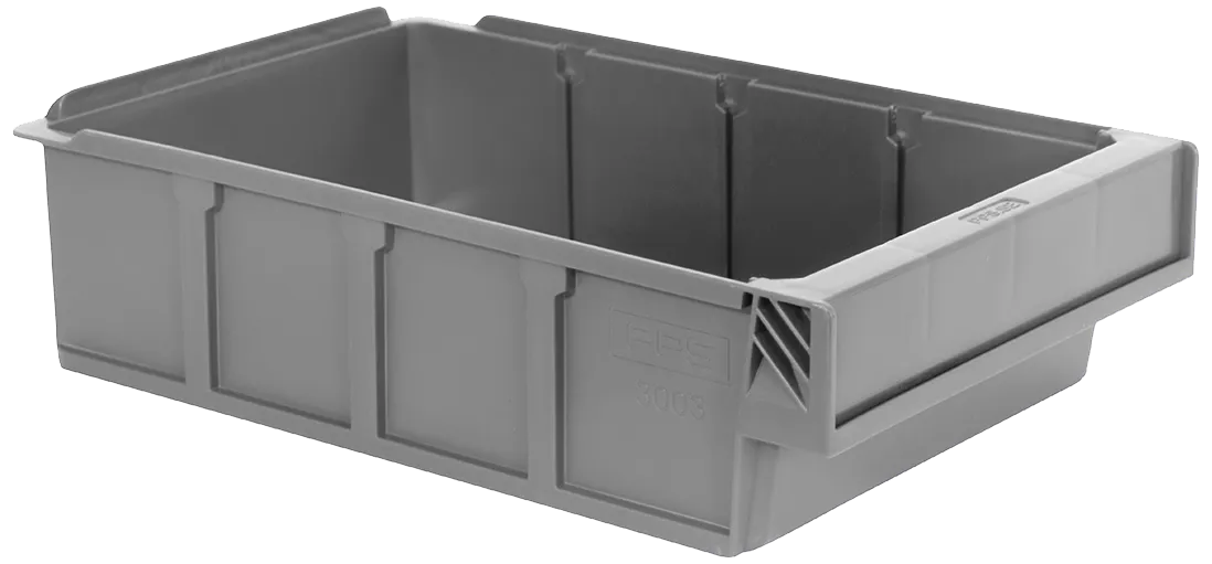 PPS 3003 lagerkasse grå 300×188×80mm 3,1ltr