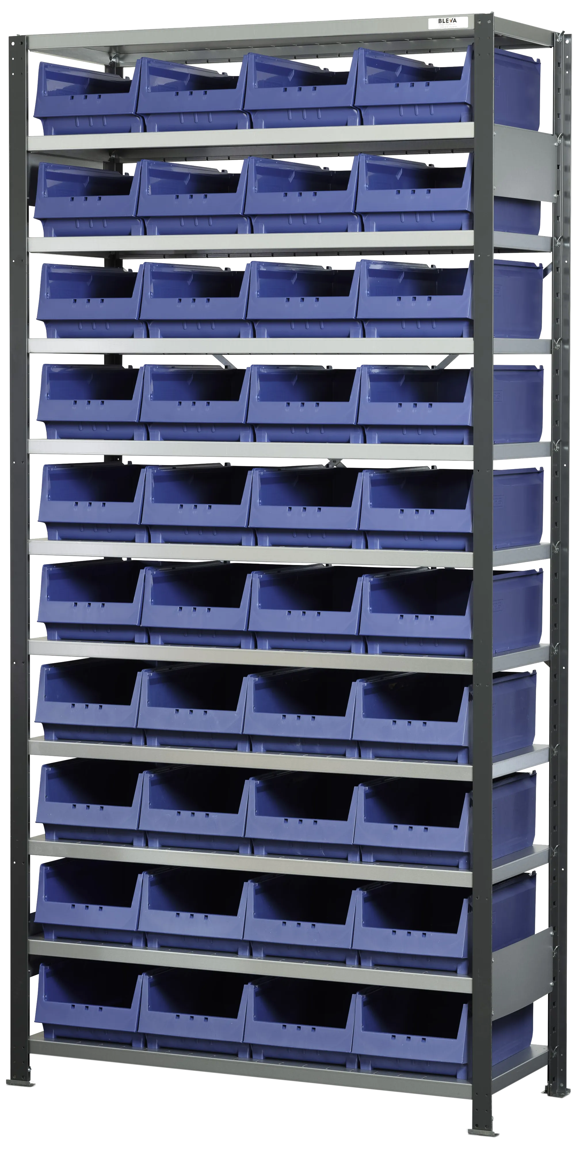 Plukkereol L1 210×100×30 cm, 40 blå 3067 kasser