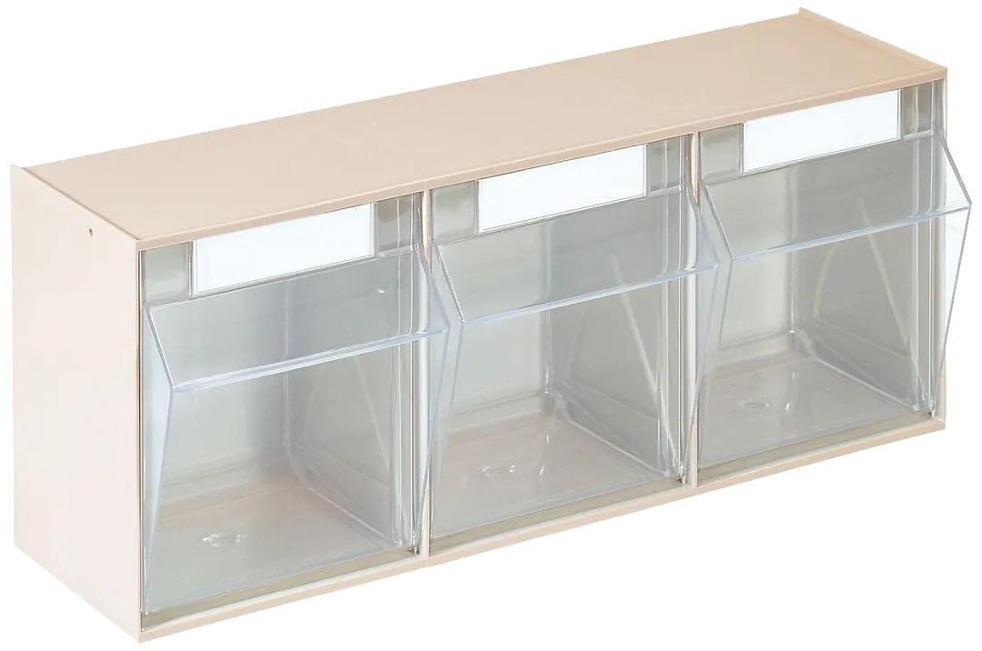 WEZ vippetønne 600×242×163mm, 3 rom, beige