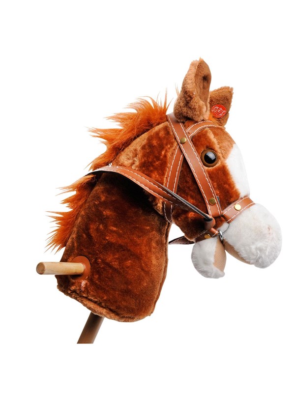 Playwood Wooden Hobby Horse with Sound Brown