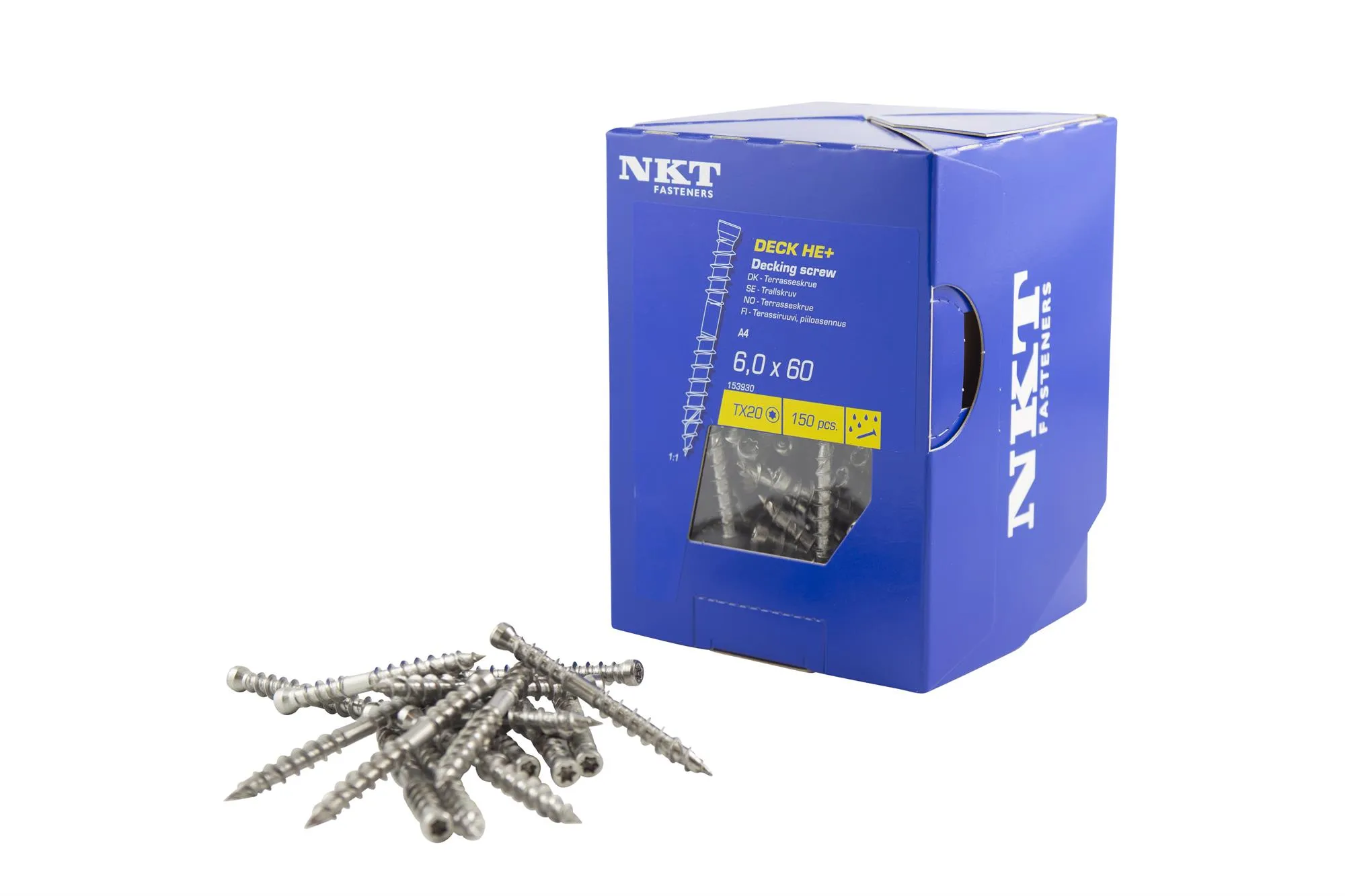 DECK HE+, Rustfritt A4 - Terrasseskrue 6,0x60mm 150stk/pk