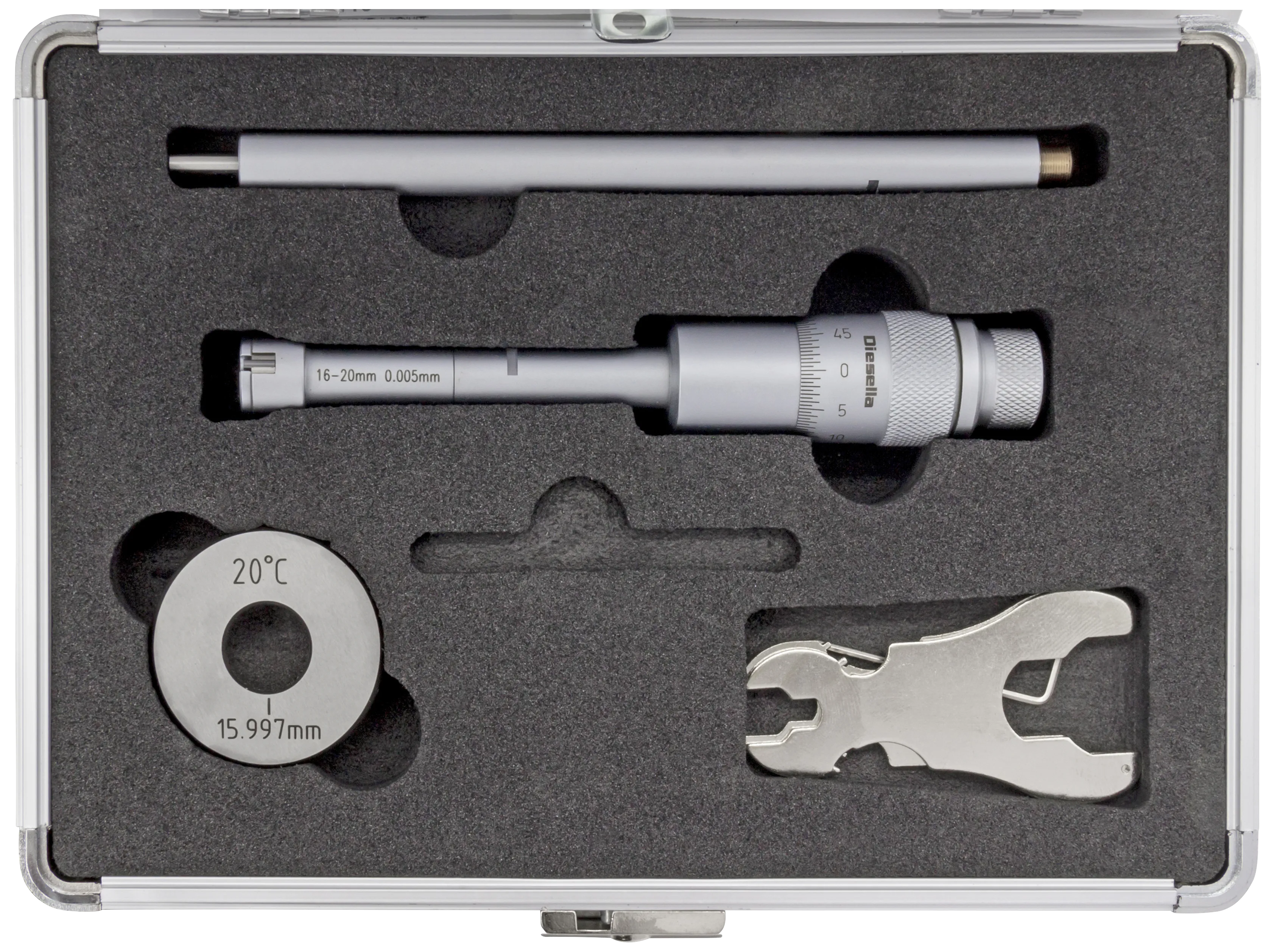 Innv. 3-pkt mikrometer 16-20 mm m/forl.+kontrollring