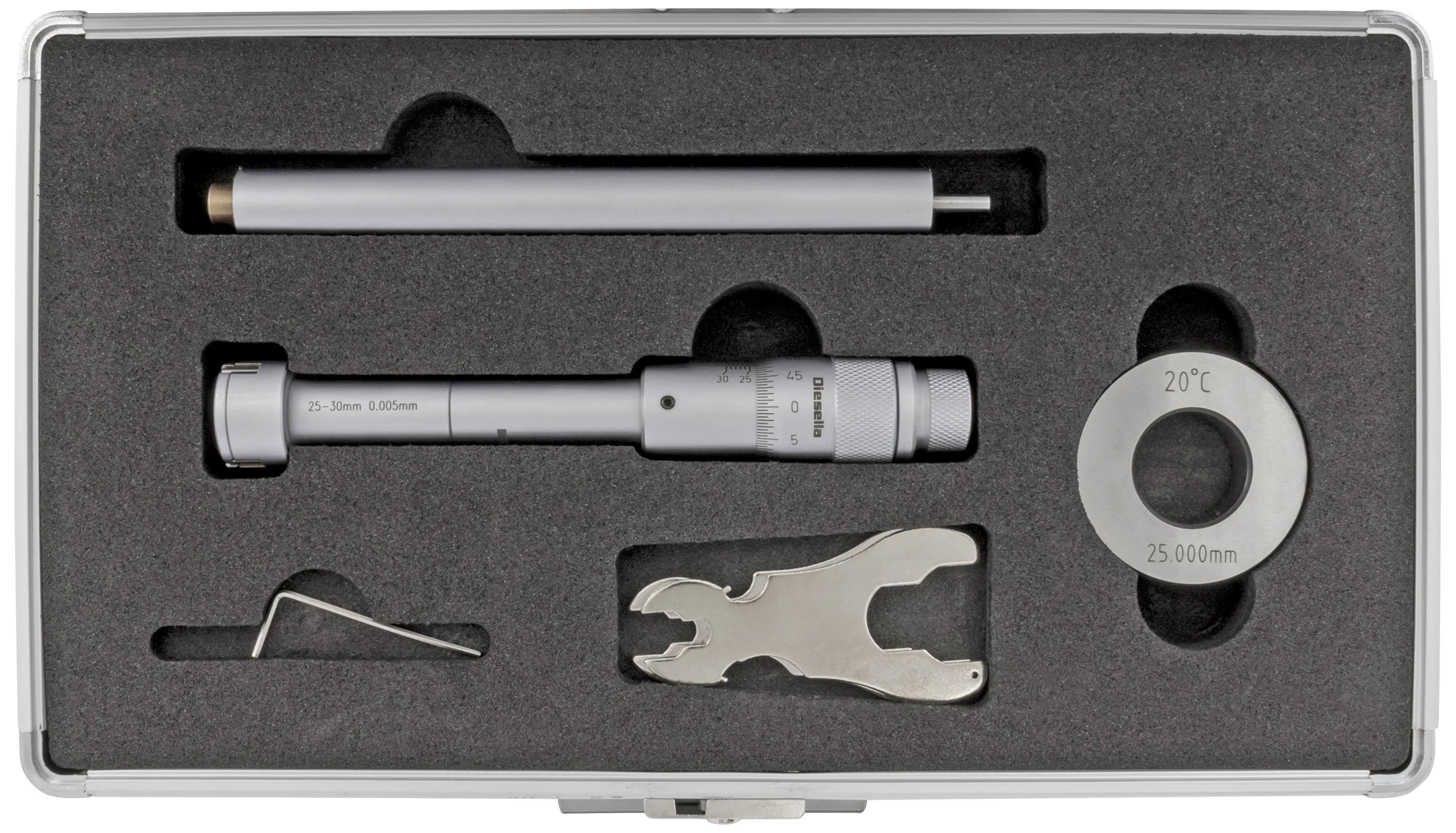 Inv. 3-pkt mikrometer 25-30mm m/forl.+kontrollring