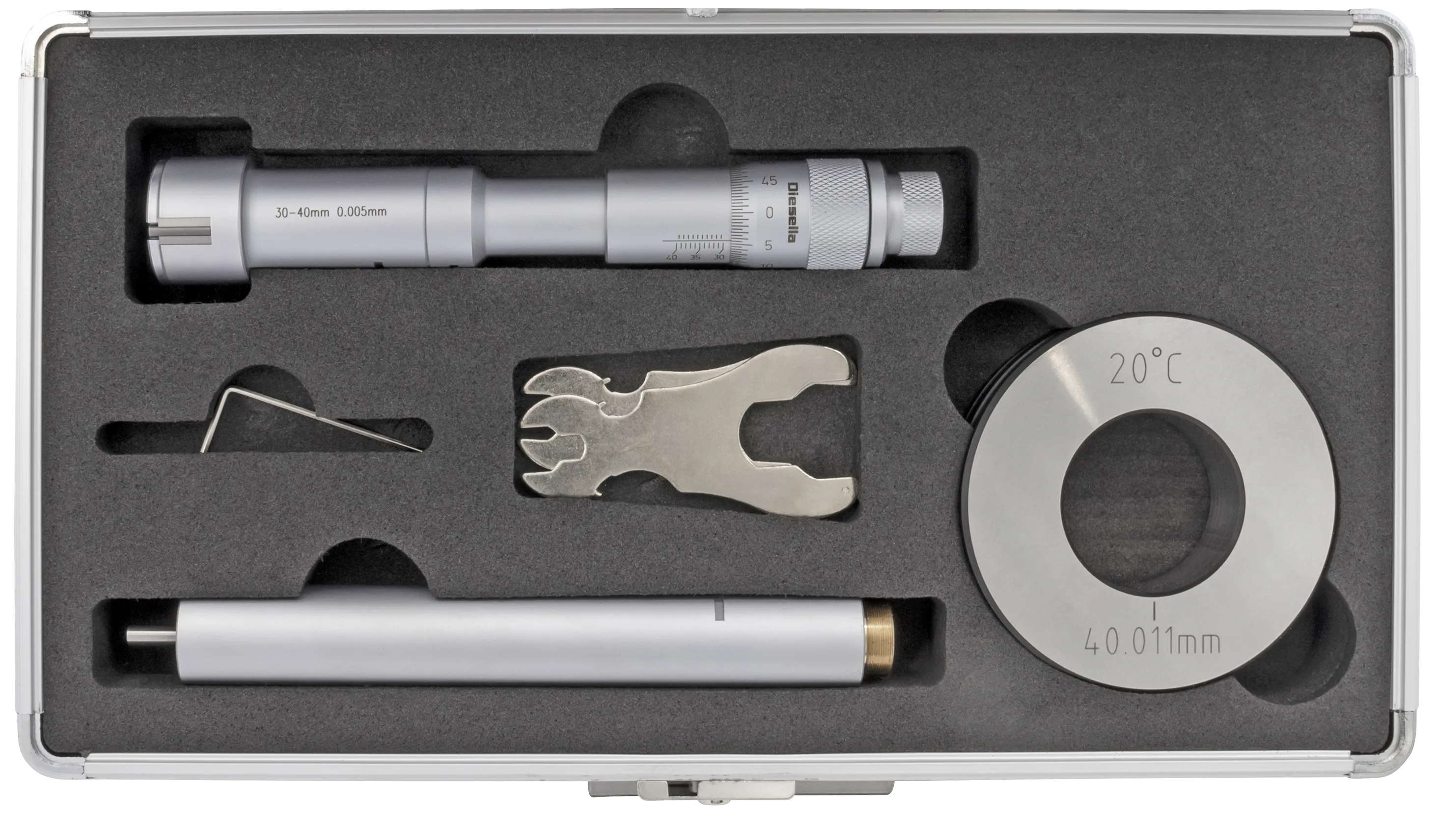 Inv. 3-pkt mikrometer 30-40mm m/forl.+kontrollring