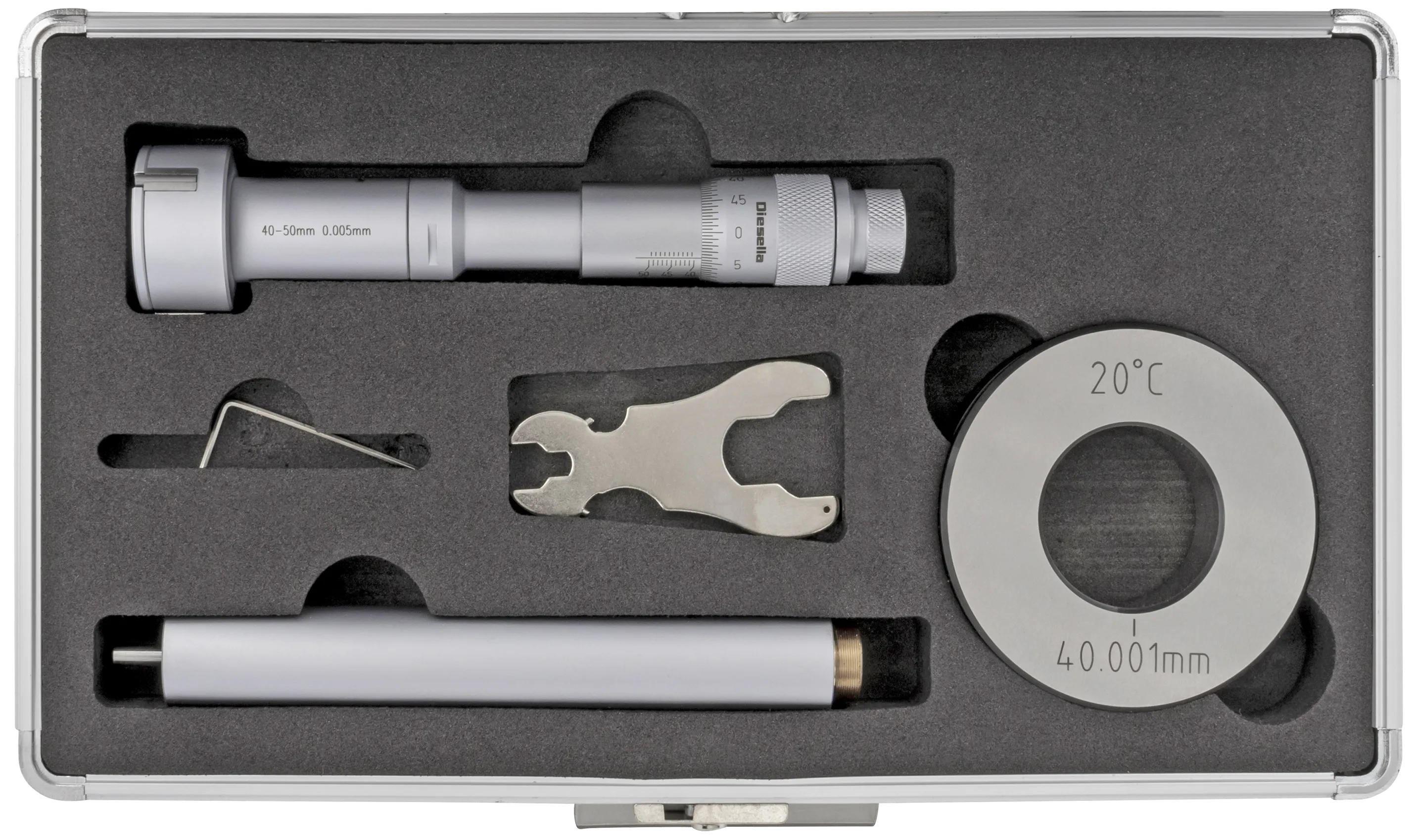 Innv. 3-pkt mikrometer 40-50mm m/forl.+kontrollring