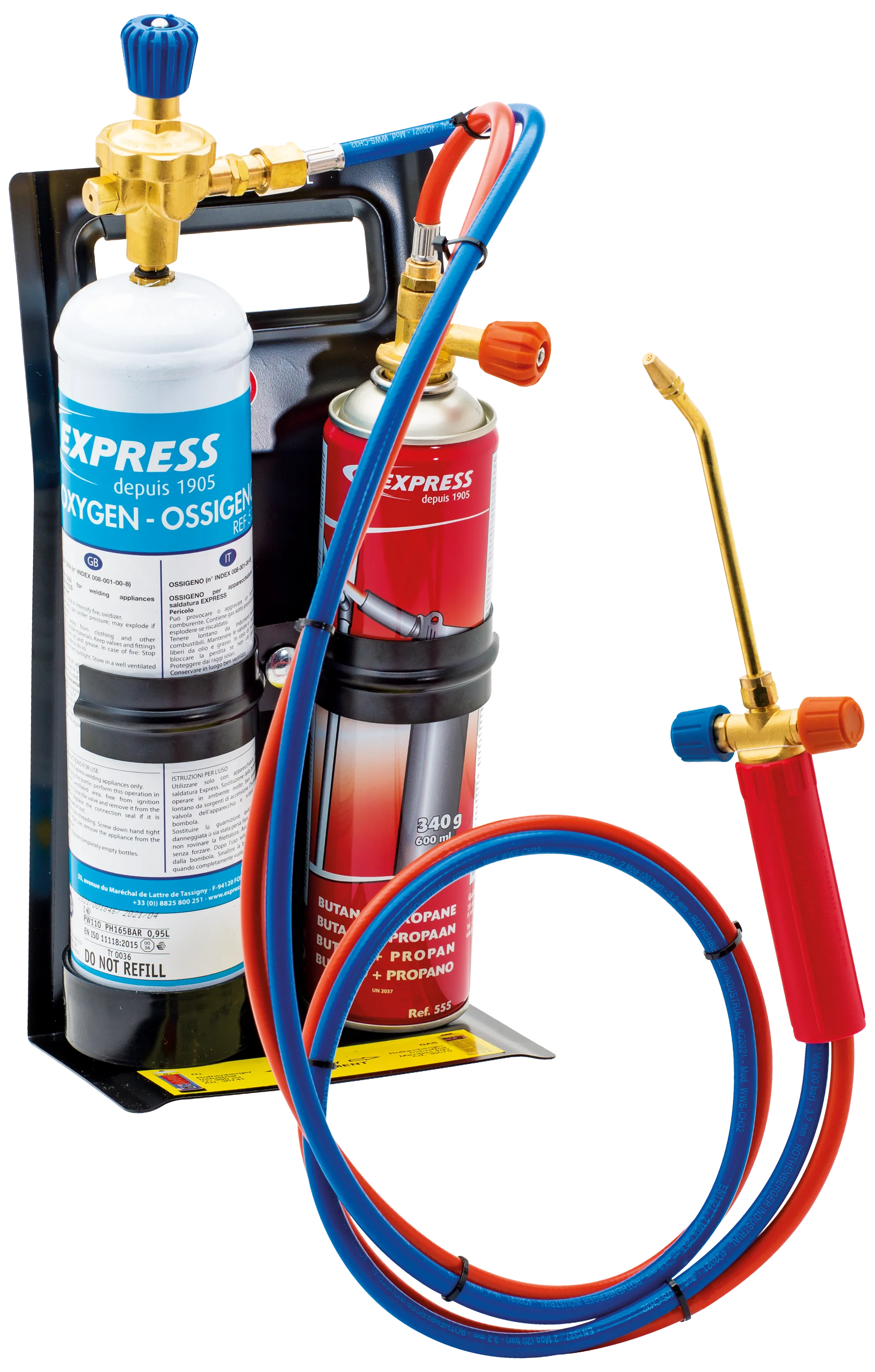 Express sveisesett m/flasker, slange og brenner