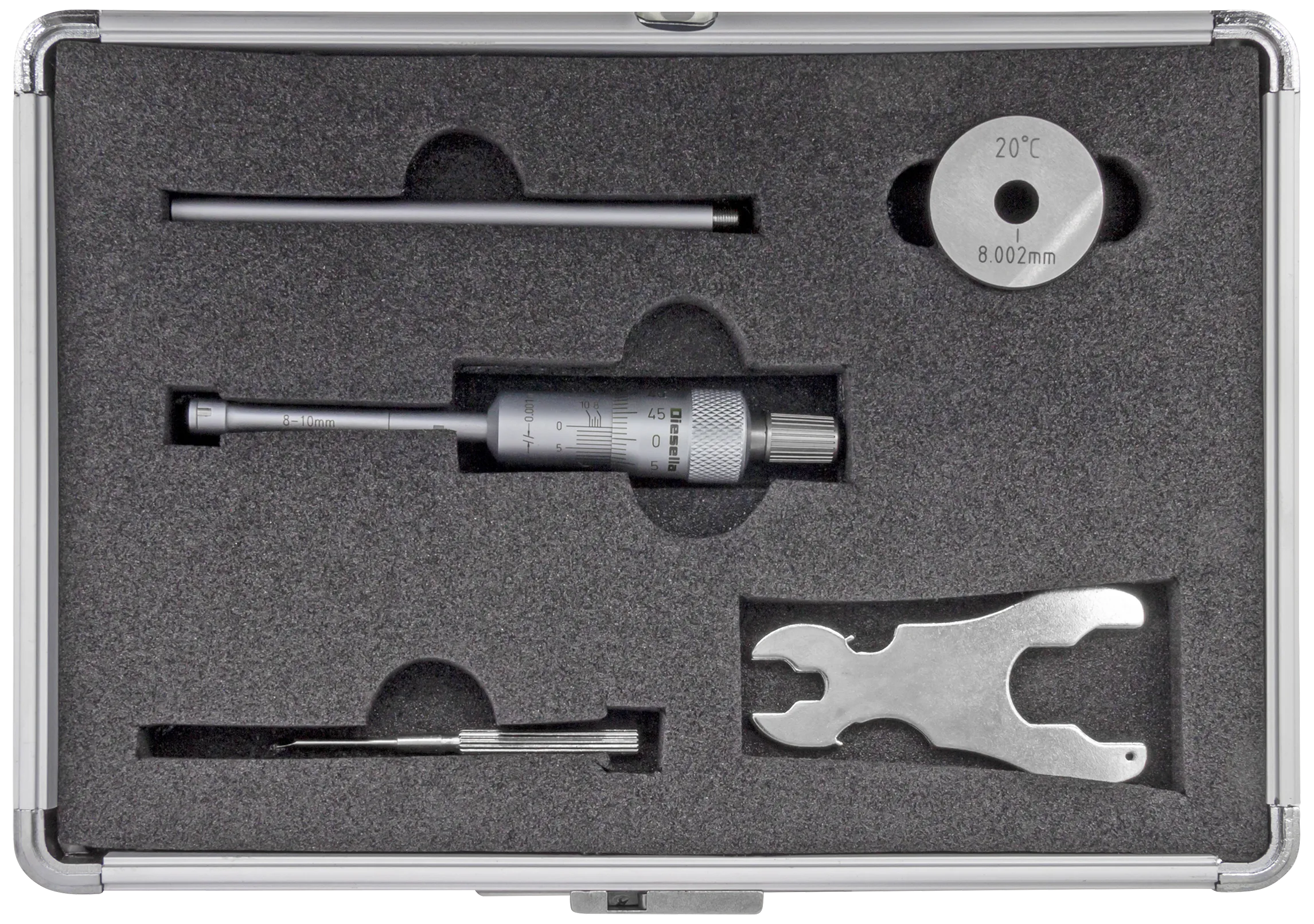 Innv. 3-pkt mikrometer 8-10mm m/forl.+kontrollring