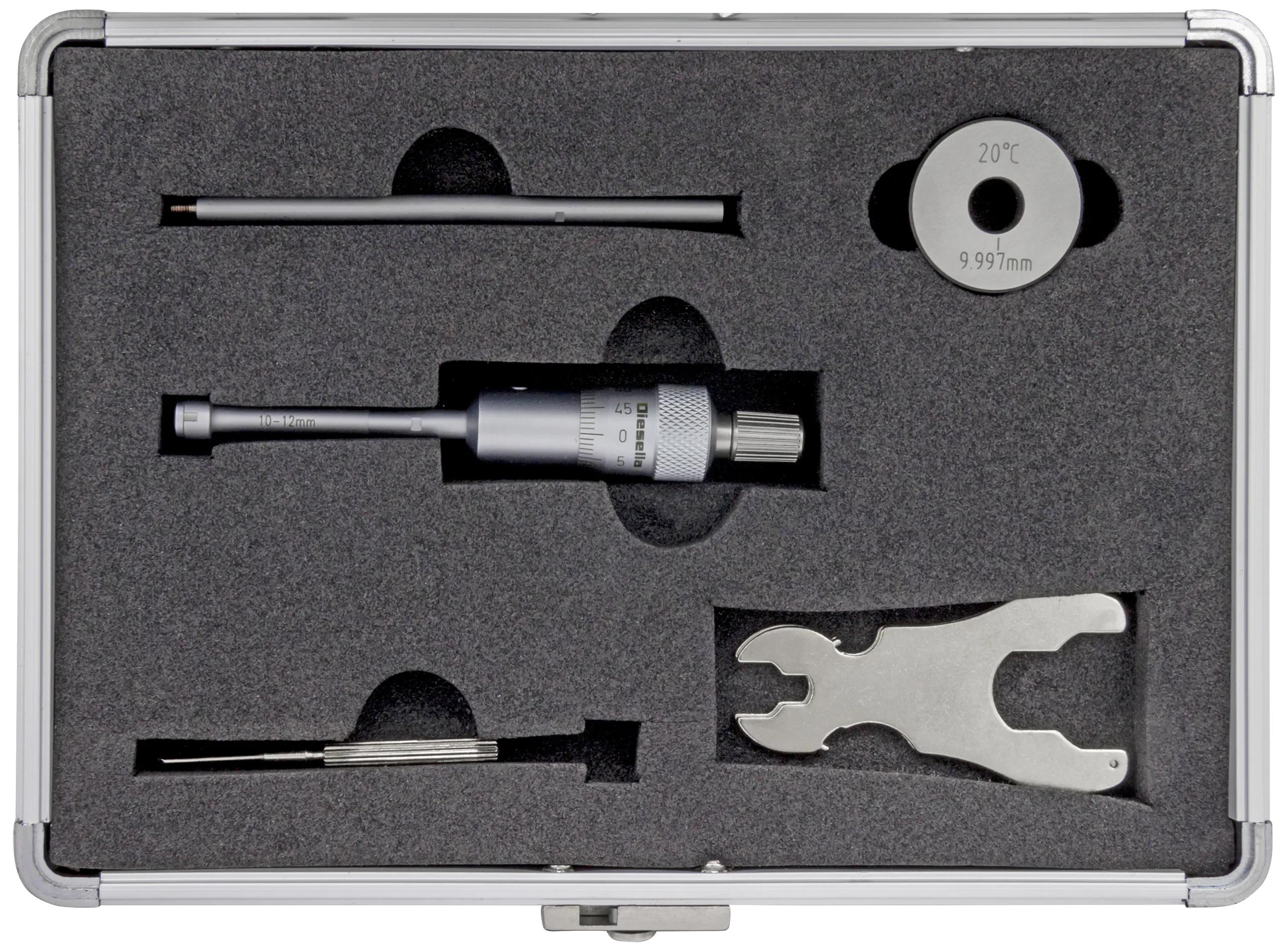 Inv. 3-pkt mikrometer 10-12mm m/forl.+kontrollring