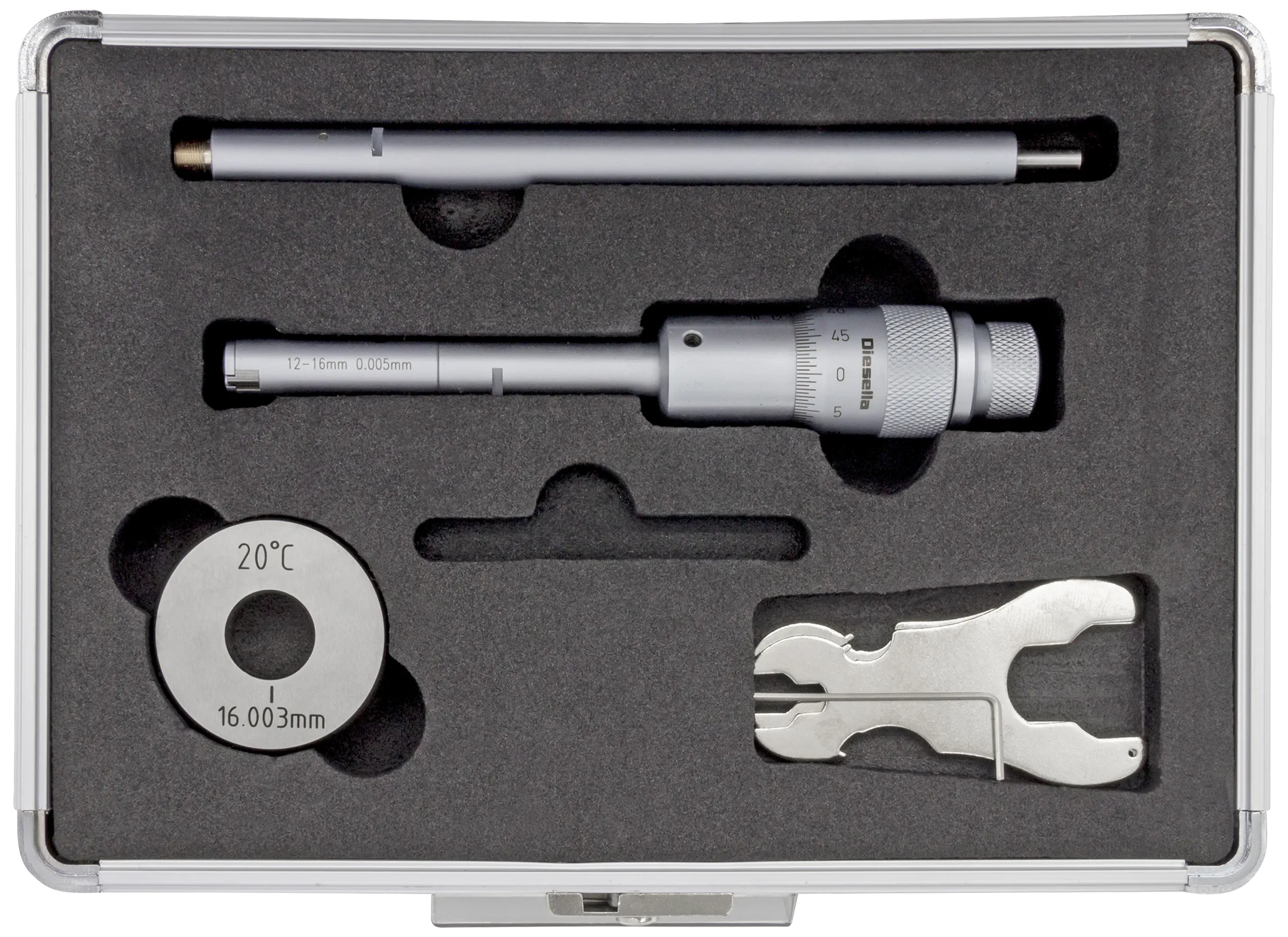 Innv. 3-pkt mikrometer 12-16mm m/forl.+kontrollring