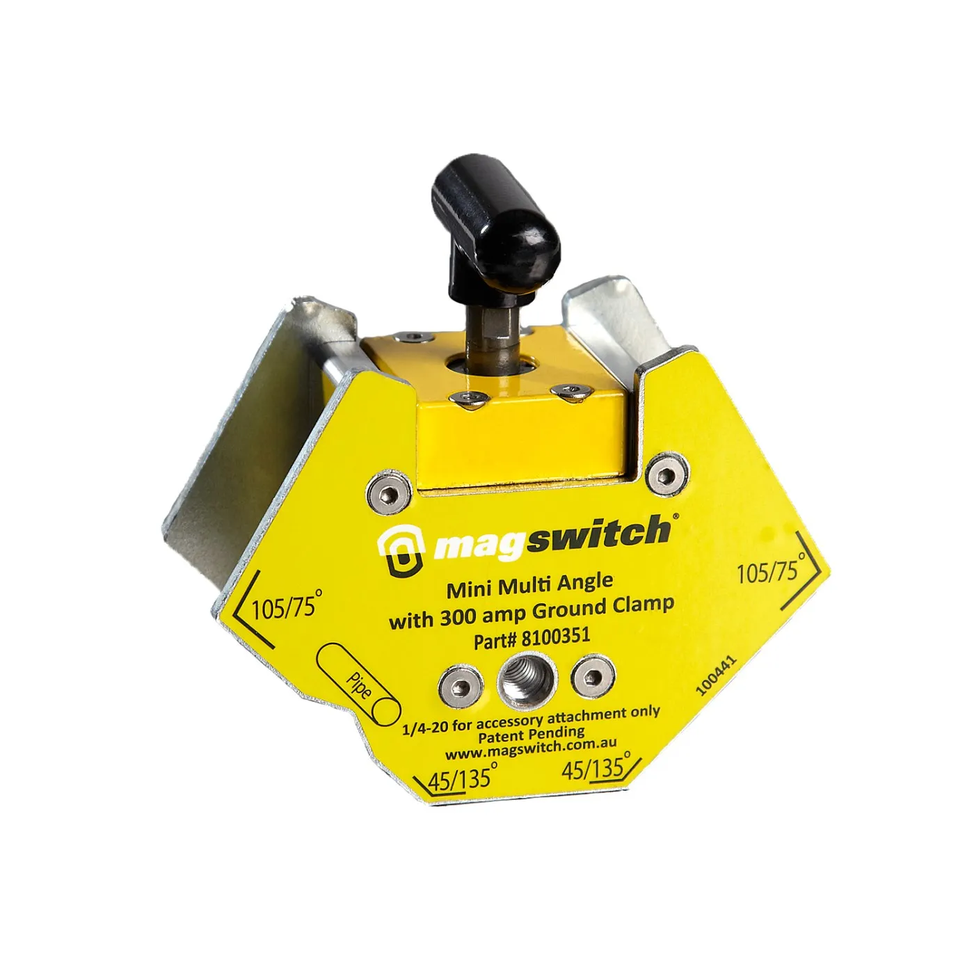 MAGSWITCH Multi Vinkel Svejsemagnet med 67 kg mag. holdekraft og 300 Amp Stelklemme (Sku 8100351)