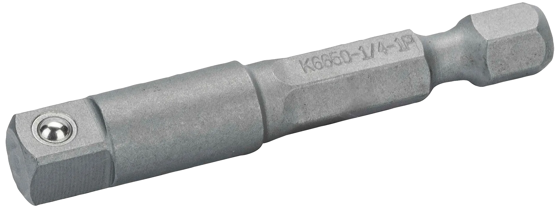 Topadapter 1/4" 4kant × 1/4" 6kant 50mm, 5stk