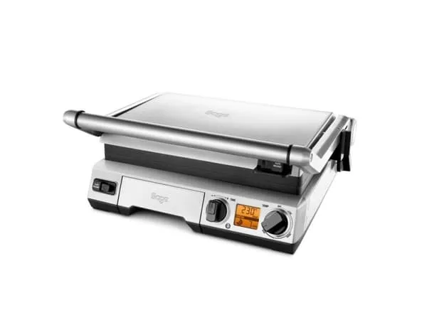 Sage the Smart Grill, Rustfritt stål, Aluminium, Rustfritt stål, Rektangulær, Rotasjon, Hengslet Lokk, LCD