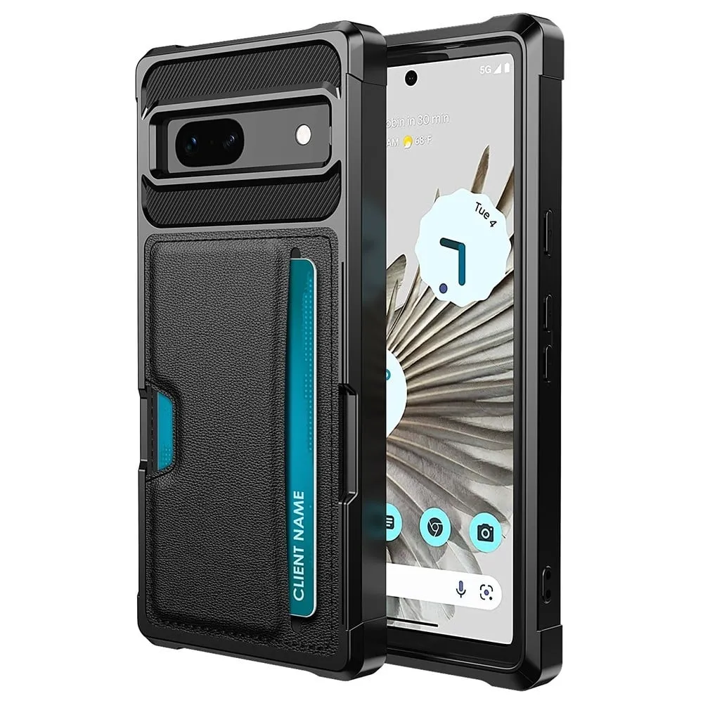PU lærbelagt anti-fall-etui med kortspor for Google Pixel 7a