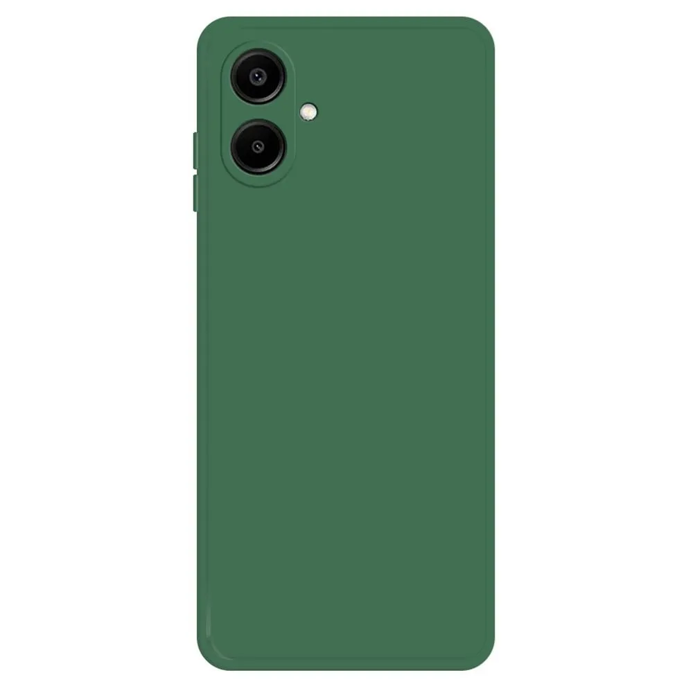 Samsung Galaxy A06 4G Fleksibelt etui med rett kantbeskyttelse Telefondeksel - Midnattsgrønn