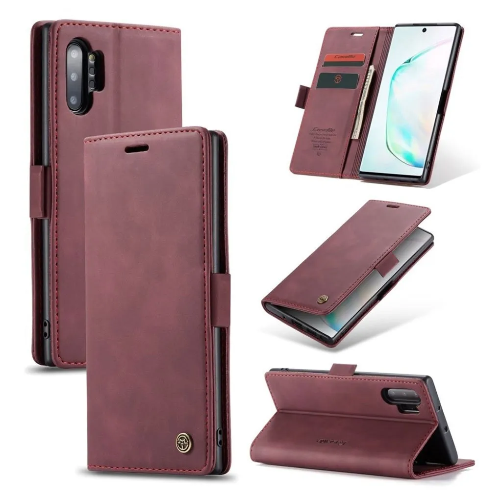 CaseMe Samsung Galaxy Note 10 Plus Vintage Etui - Rød