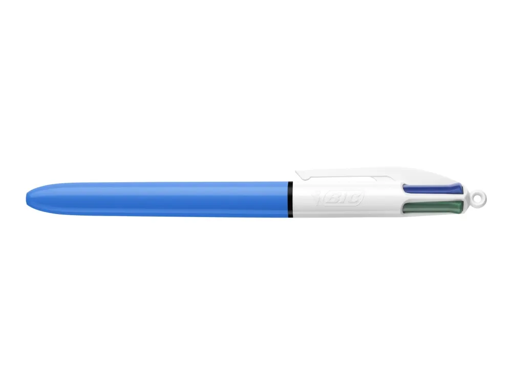 BIC 4 Colours Grip - 4-fargekulepenn - svart, rød, blå, grønn - 1 mm - medium - retraktil - 1 stk