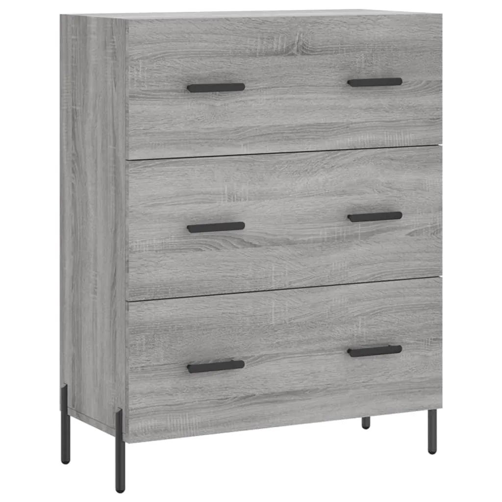 vidaXL Skjenk grå sonoma 69,5x34x90 cm konstruert tre
