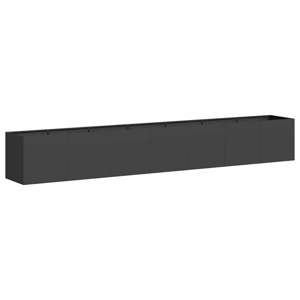 vidaXL Plantekasse svart 280x40x40 cm kaldvalset stål