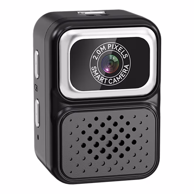 Kamera Tommelkamera Mini Video Fotoopptak Halskjedekamera med 32 GB Minnekort