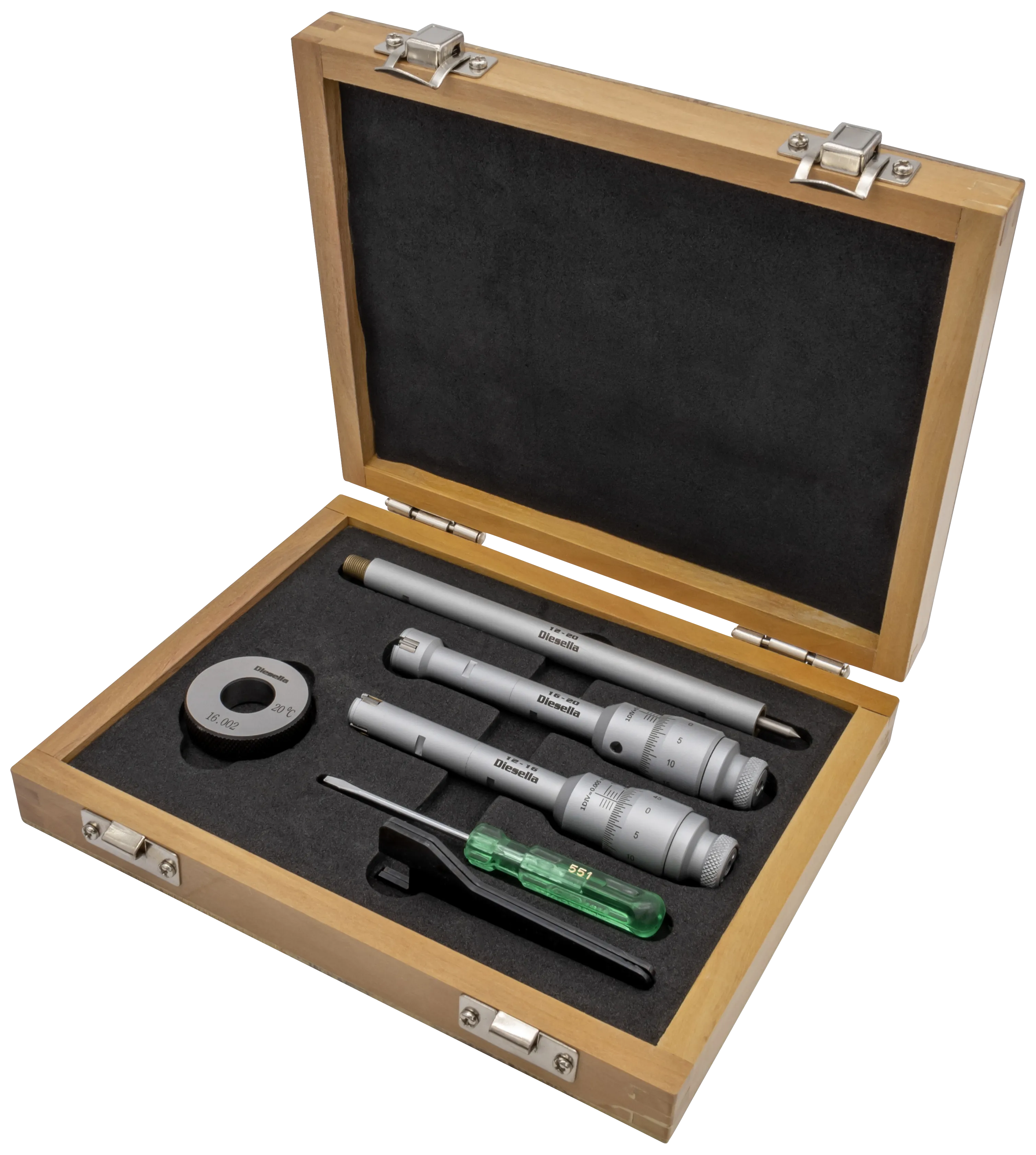 innv 3-pkt mikrometer 12-20×0,05mm m/kontrollringer