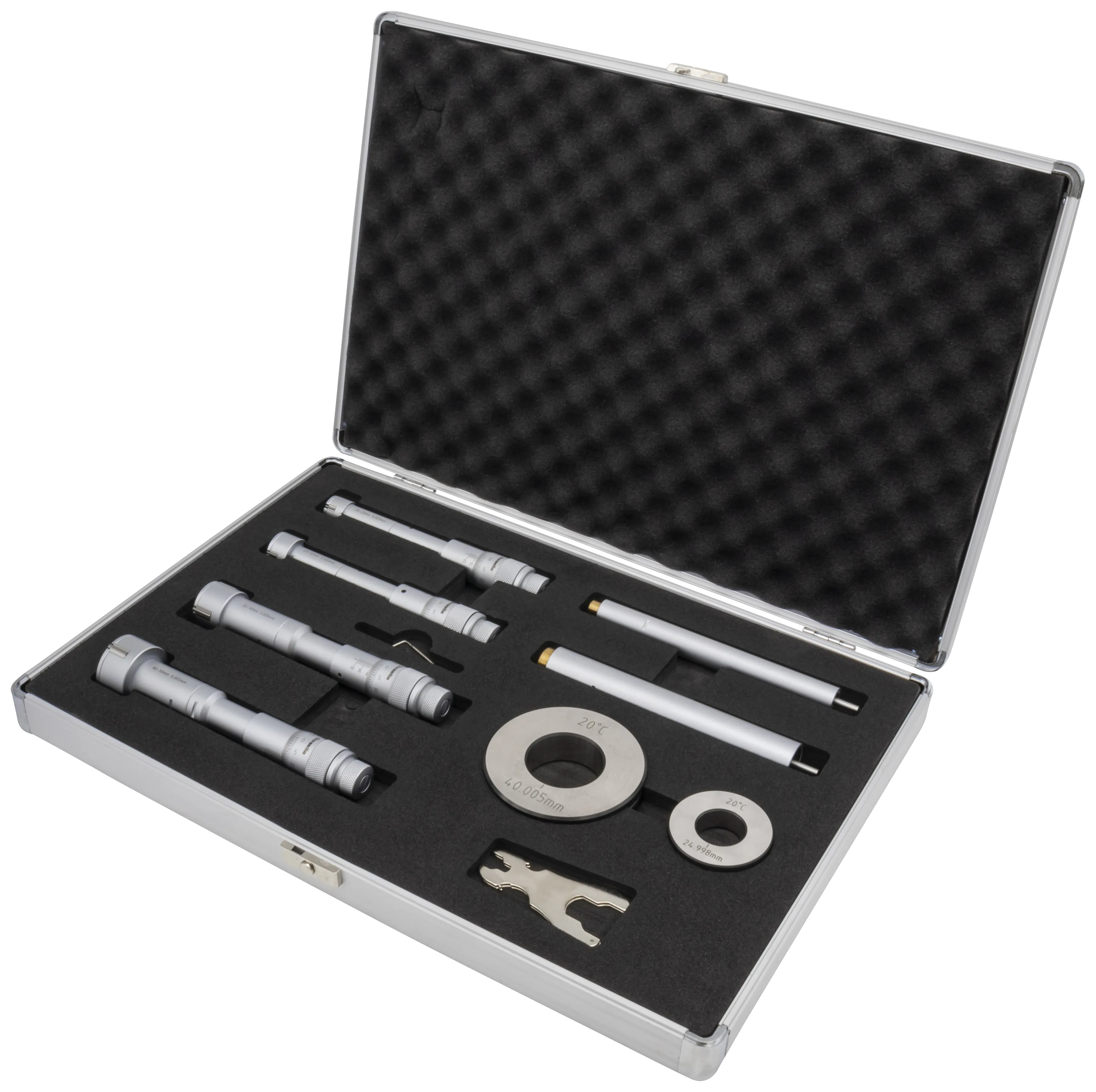 Innv. 3-pkt mikrometer, sett 20-50mm m/kontrollringer