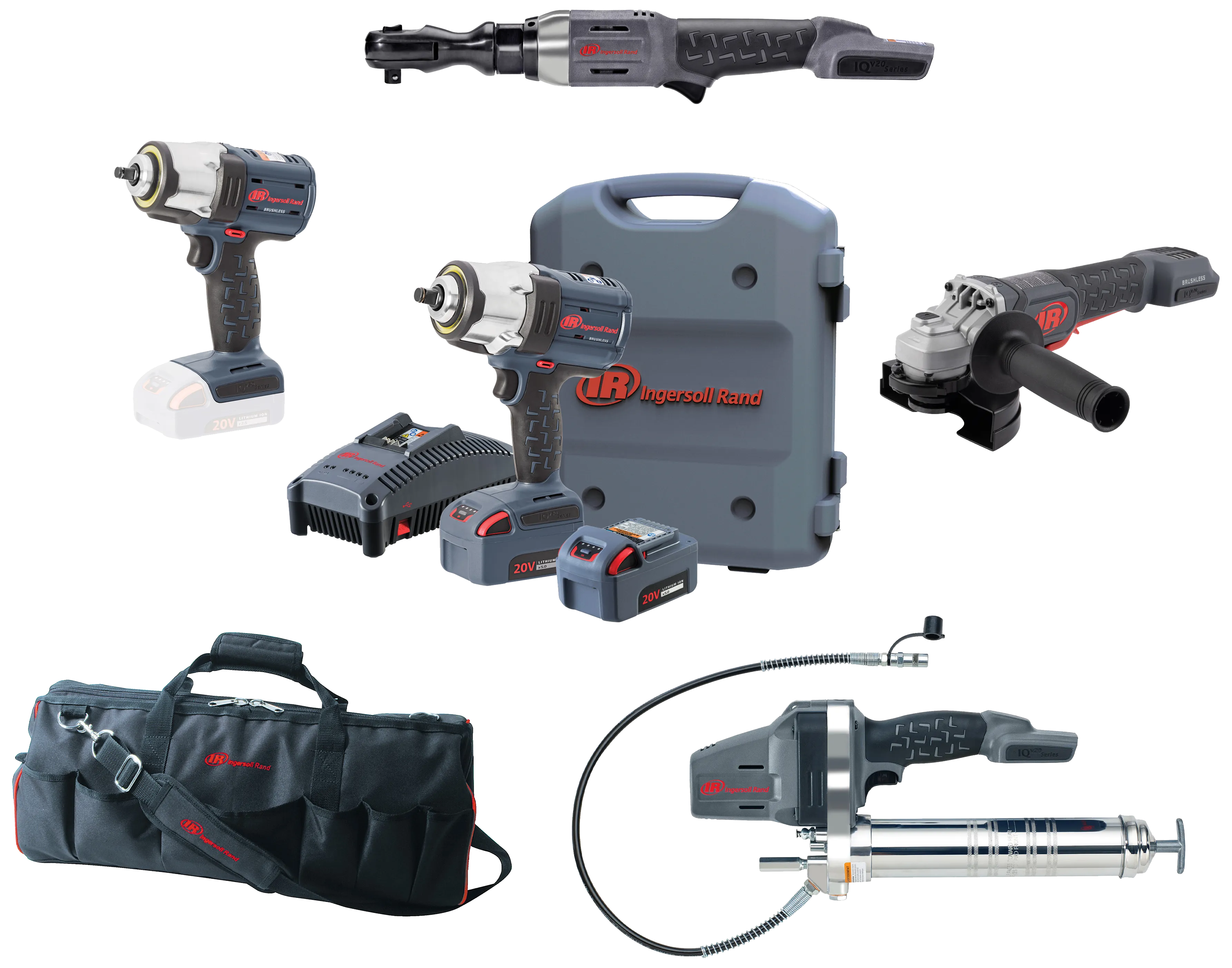 IR 20V kombosett, 5 maskiner + 2 batterier