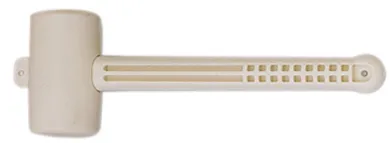 Gummiklubbe, hvit, plastskaft ø60mm