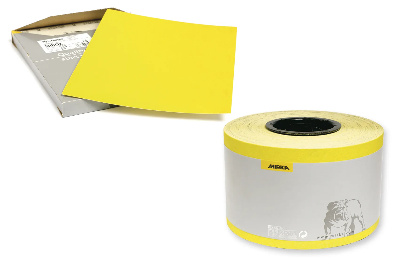 Mirka Slipemiddel Yellow Basic, 93 mm x 5 m sliprull, p120