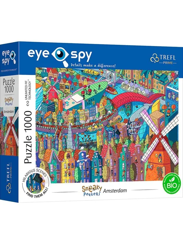 Trefl Puzzle - Unlimited Fit - EYE-SPY - SNEAKY PEAKERS: Amsterdam The Netherlands (1000 pieces) Gulv
