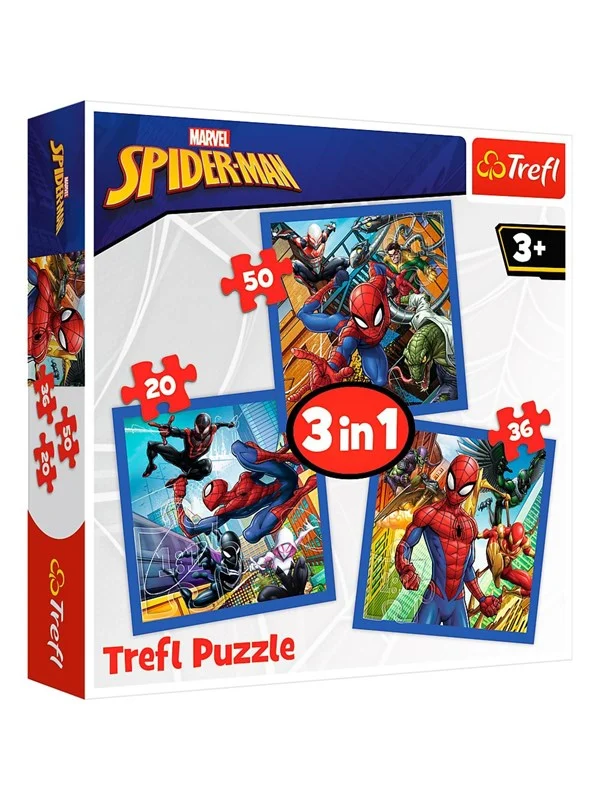 Trefl Puzzle - Spider-man - Spider Force (3in1) Gulv
