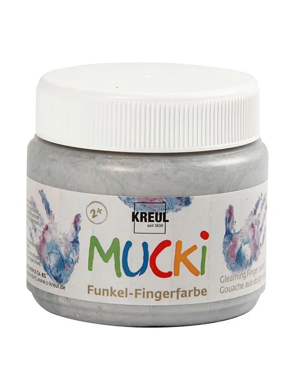 Creativ Company Mucki Finger Paint - Silver Metallic 150ml