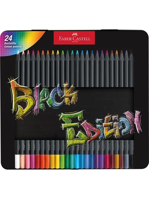 Faber-Castell Colour Pencils Black Edition tin 24x