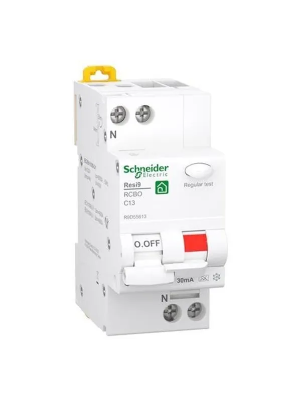 Schneider Electric Resi9 XP RCBO/combination switch 1PN C-characteristic 13A 6kA 30mA class A 36mm