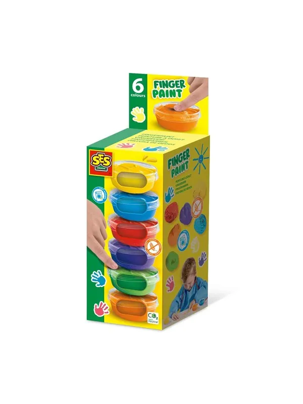 SES Creative Finger Paint 6 Colours 6 × 45 ml