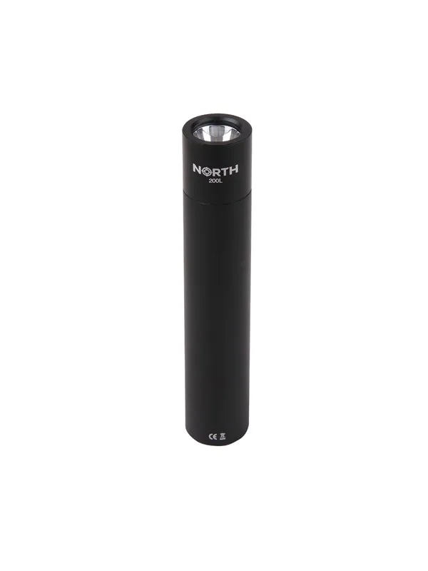 NORTH Flashlight 200 Lumen Black Aluminium 2W 3450Mah