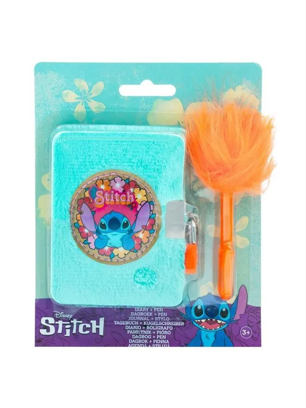 Canenco Stitch Plush Journal with Fluffy Pen